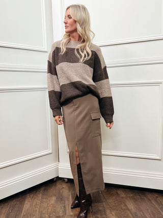 Brown Stripe Crew