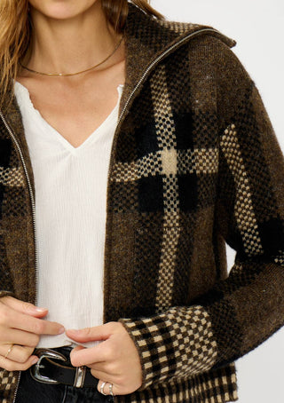 The Plaid Knit Bomber Jacket