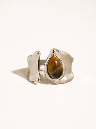 The Jaspe Silver Tiger Eye Statement Ring