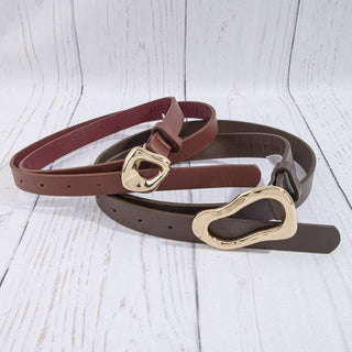 The Oval Abstract Buckle Belt in Black - Olive Street