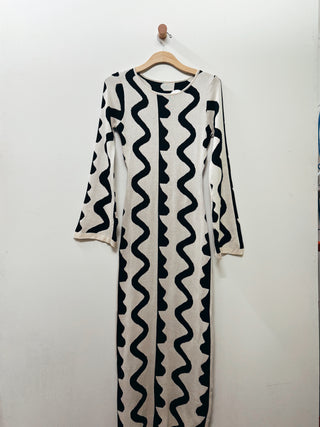 Abstract Line Knit Dress