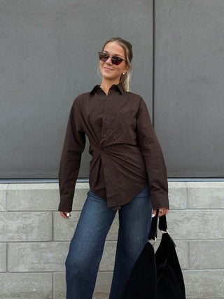 The Mila Long Sleeve Button Down Wrap Top