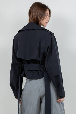 The Structured Woven Cropped Trench