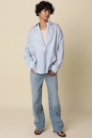 The Easy Linen Shirt in Blue - Olive Street