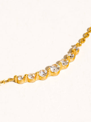 The Remmi 18K Gold Non-Tarnish Crystal Station Chain Necklace