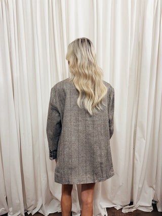 The Plaid Herringbone Oversized Blazer