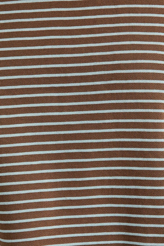 The Boxy Stripe Long Sleeve Tee in Brown