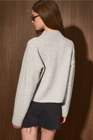 The Mock Neck Front Pocket Cardigan