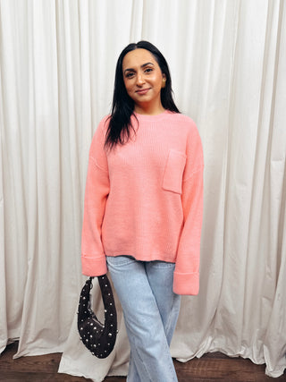 The Pink Relaxed Pullover Sweater - Olive Street