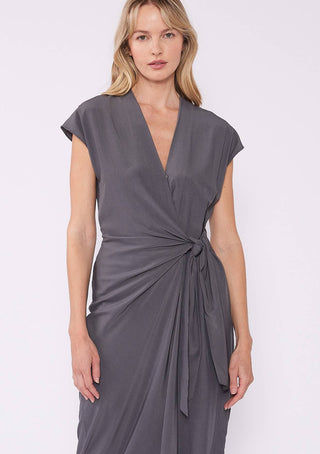 The Cap Sleeve Midi Wrap Dress - Olive Street