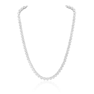 The Bezel Tennis Necklace in Silver
