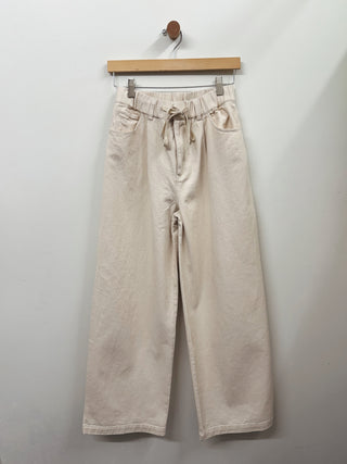 Wide Leg Ecru Denim Pant