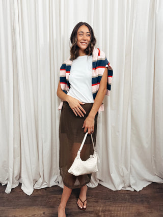 The Meera Midi Skirt - Olive Street