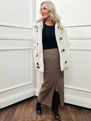 Front Slit Cargo Skirt