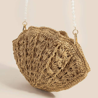 The Beaded Pearl Strap Seashell Bag - Olive Street