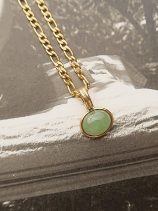 The Winslow Green Stone Pendant Chain Necklace - Olive Street
