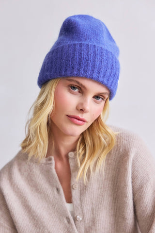 The Mohair Beanie in Future Dusk Blue