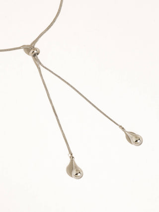 Trésor Non-Tarnish Adjustable Lariat Drop Necklace: Silver - Olive Street