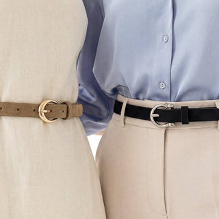The Faux Suede Belt in Beige - Olive Street
