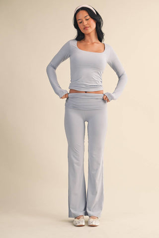 The Soft Knit Jersey Square Neck Long Sleeve - Olive Street