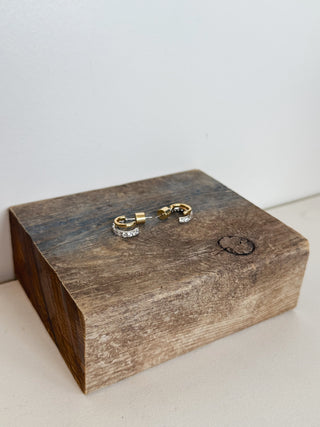 Pave Two Tone Hoops