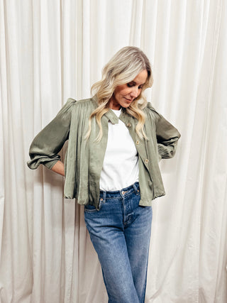 The High Neck Pleat Detail Jacket