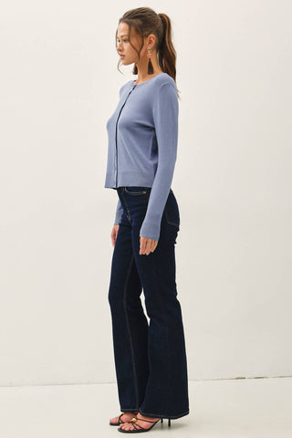 The Ultra Soft Button Cardigan Sweater in Blue