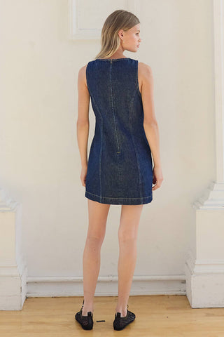 The Denim A-Line Mini Dress - Olive Street