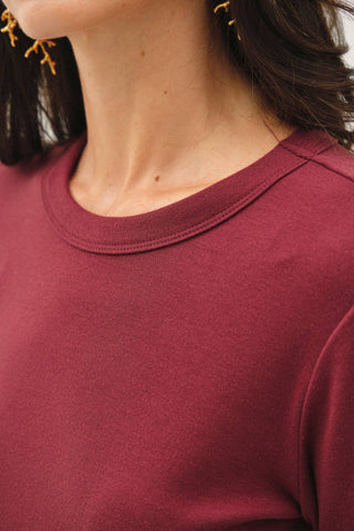 The Soft Basic Long Sleeve Tee in Cherry