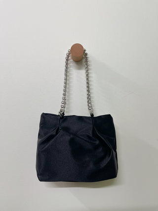 Marceline Crystal Strap Satin Handbag