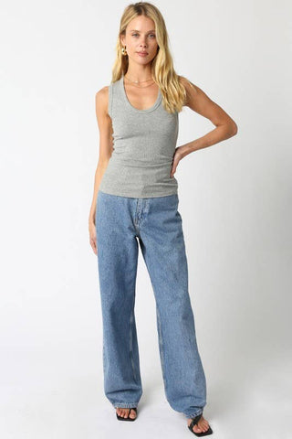 The U-Neck Fitted Ribbed Tank