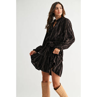 The Seam Detail Velvet Mini Dress