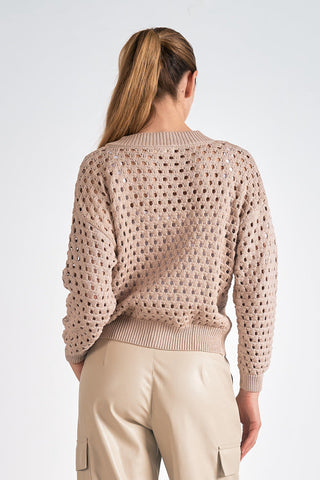 Open Knit Zip Jacket