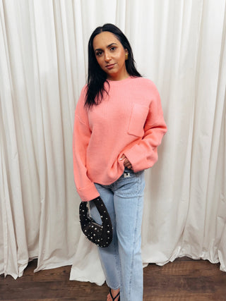 The Pink Relaxed Pullover Sweater - Olive Street