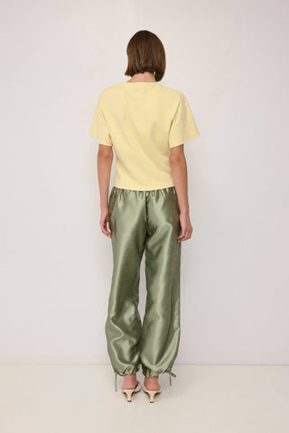 The Tafetta Drawstring Pants in Green