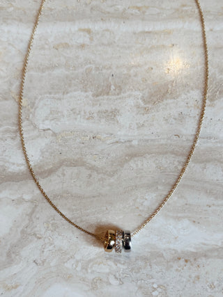 The Gold Dipped Triple Ring Charm Necklace - Olive Street