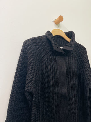 Buttoned Mock Neck Cardigan