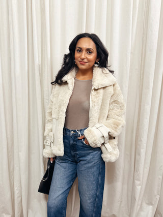 Faux Mink Vegan Leather Jacket