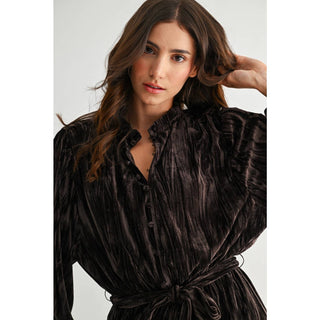 The Seam Detail Velvet Mini Dress