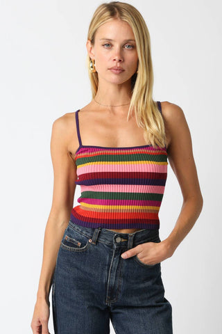 The Bold Stripe Knit Tank - Olive Street