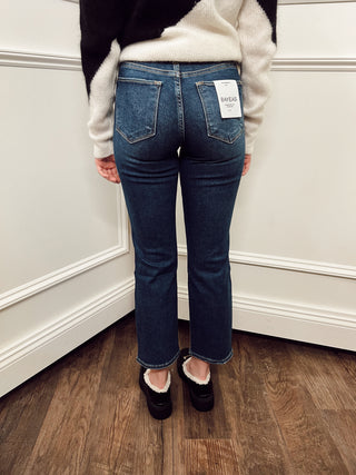 Mid Rise Asymmetrical Button Jean