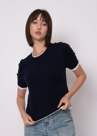 The Jiya Contrast Sweater Tee - Olive Street