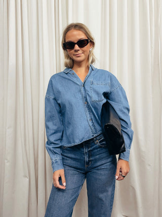 The Cropped Adrianna Button Down