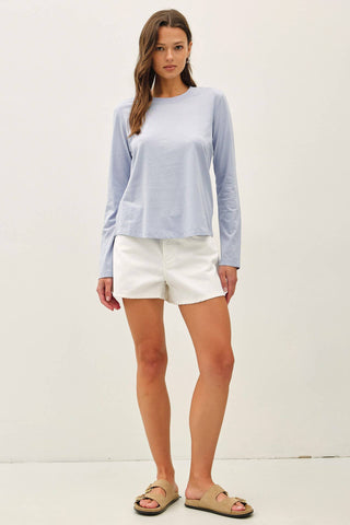 The Washed Cotton Long Sleeve in Chambray - Olive Street