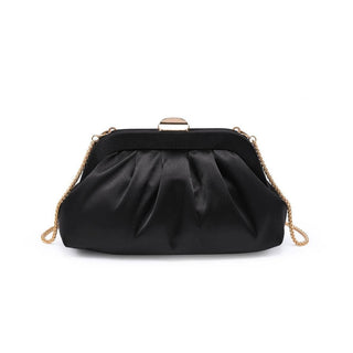 The Winter Satin Clutch in Black