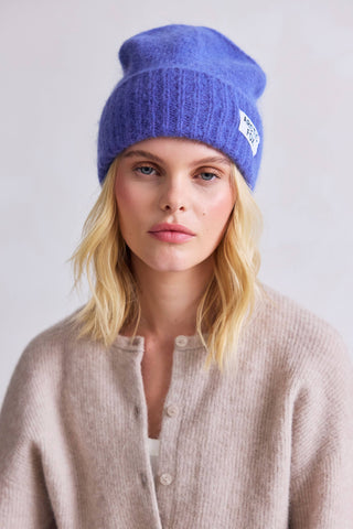 The Mohair Beanie in Future Dusk Blue
