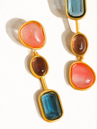 18K Gold Vintage Mismatch Drop Earring