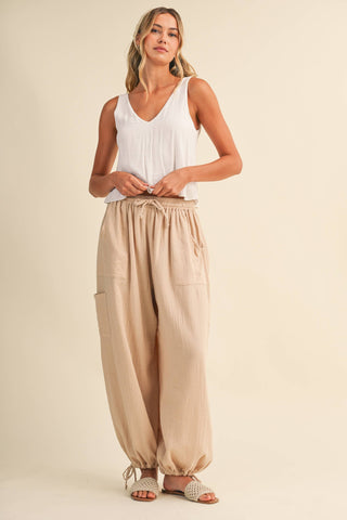 The Adjustable Ankle Drawstring Balloon Pant - Olive Street