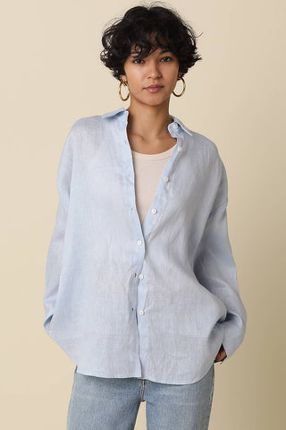 The Easy Linen Shirt in Blue - Olive Street