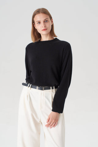 The Crewneck Cashmere Sweater in Black